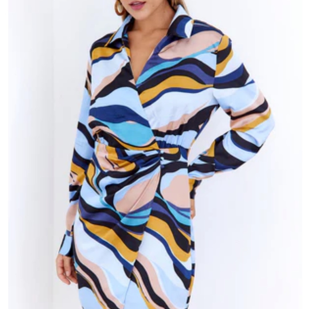 Serenity Printed Mini Dress M Fab’rik Shirtdress